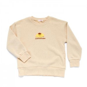 Beige Hello Kitty Pompompurin Kids Mascot Sweatshirt | NZ_HK68857