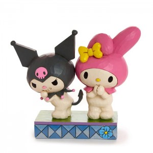 Black / Pink Hello Kitty Kuromi and My Melody Figurine (Jim Shore Sanrio Collection) | NZ_HK65555