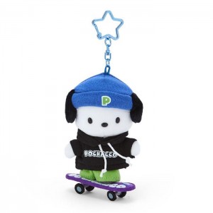 Blue / Black Hello Kitty Pochacco Plush Mascot Keychain (Sk8r Squad Series) | NZ_HK50774