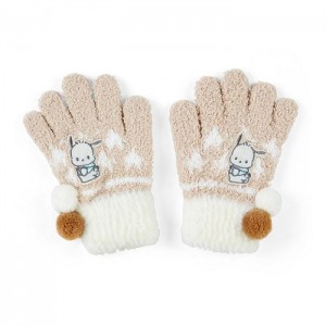 Brown / White Hello Kitty Pochacco Kids Cozy Gloves | NZ_HK92340