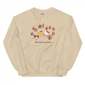 Cream Hello Kitty Hello Kitty and Friends Autumn Woods Classic Crewneck | NZ_HK94886