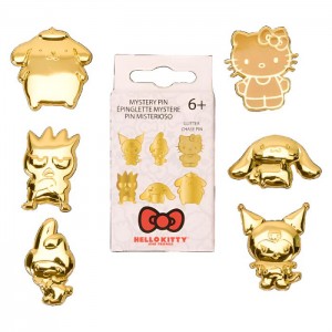 Gold Hello Kitty Hello Kitty and Friends x Loungefly 50th Anniv. Gold Blind Box Pin | NZ_HK40353