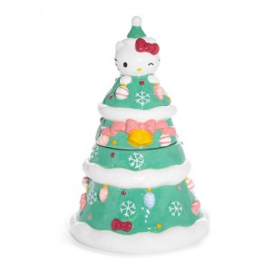 Green Hello Kitty Hello Kitty Ceramic Holiday Tree Cookie Jar | NZ_HK47829