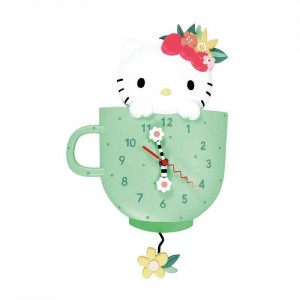 Green Hello Kitty Hello Kitty Tea Time Wall Clock | NZ_HK42801