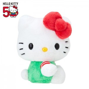 Green / Red Hello Kitty Hello Kitty 50th Anniv. Plush Mascot (Green Overalls) | NZ_HK85801