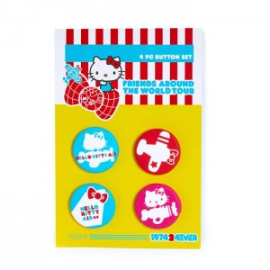 Multicolor Hello Kitty Hello Kitty Friends Around The World Tour Button Set | NZ_HK96731