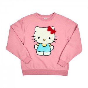 Pink Hello Kitty Hello Kitty 3D Bow Oversized Pink Sweatshirt | NZ_HK23085