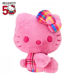 Pink Hello Kitty Hello Kitty 50th Anniv. Plush Mascot (Pink Tartan) | NZ_HK28721