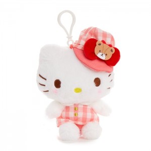 Pink Hello Kitty Hello Kitty Plush Mascot Clip (Gingham Cap Series) | NZ_HK47110