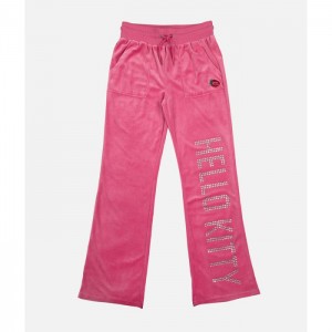 Pink Hello Kitty Hello Kitty x Dumbgood Velour Track Pants (50th Anniv.) | NZ_HK28552