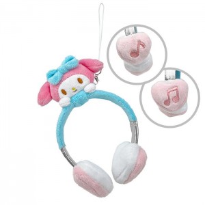 Pink / Blue Hello Kitty My Melody Plush Headphones Bag Charm | NZ_HK32918