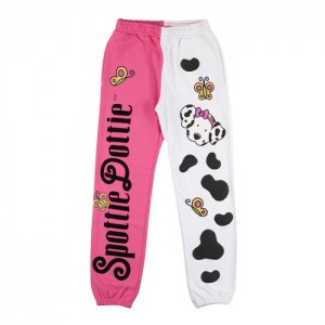 Pink / White Hello Kitty Spottie Dottie x Dumbgood Puff Print Sweatpants | NZ_HK22014