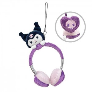 Purple / Black Hello Kitty Kuromi Plush Headphones Bag Charm | NZ_HK17657