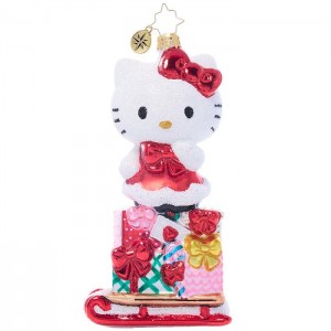 Red Hello Kitty Hello Kitty x Christopher Radko Handmade Glass Ornament (Happy Holidays) | NZ_HK54816