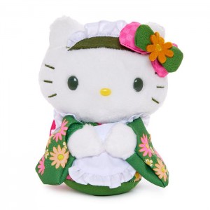 Red / Green Hello Kitty Hello Kitty 6" Bean Doll Plush (Matcha Sweets Series) | NZ_HK83282