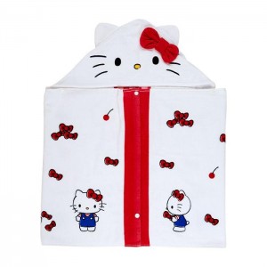 White Hello Kitty Hello Kitty Cherry Kids Hooded Towel | NZ_HK93464