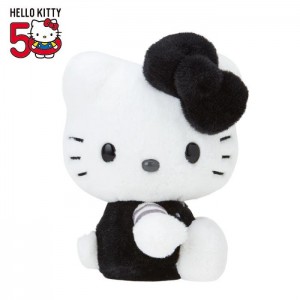 White / Black Hello Kitty Hello Kitty 50th Anniv. Plush Mascot (Black Monochrome) | NZ_HK10130