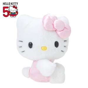 White / Pink Hello Kitty Hello Kitty 50th Anniv. Plush Mascot (Pink Quilted) | NZ_HK32287