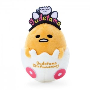 Yellow Hello Kitty Gudetama Plush Mascot Keychain (Gudetama Land Series) | NZ_HK18602