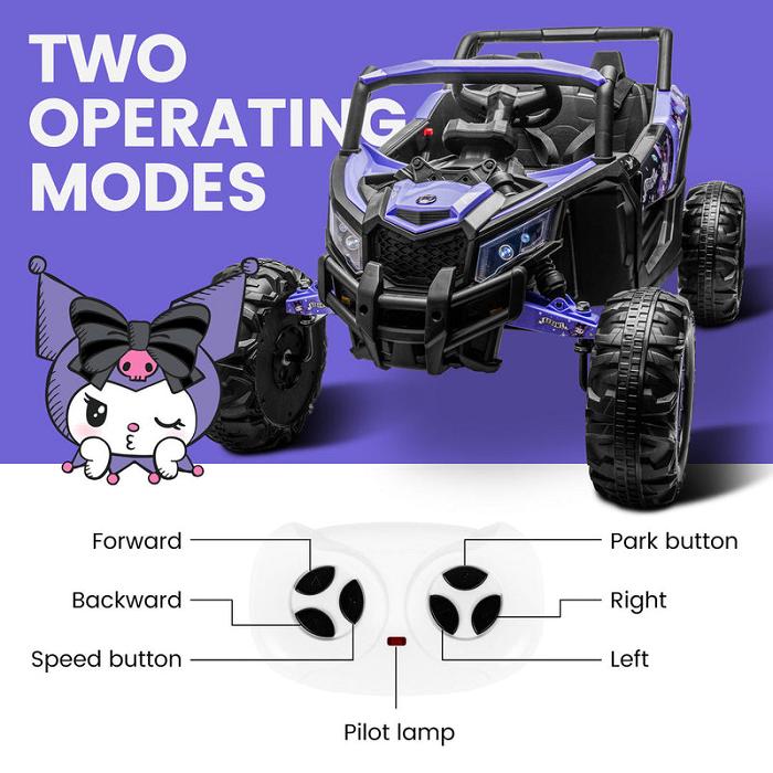 Black Hello Kitty Kuromi x Kool Karz Adventure UTV Ride On | NZ_HK81999