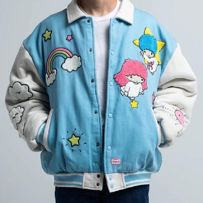 Blue Hello Kitty LittleTwinStars x Dumbgood Varsity Jacket | NZ_HK75663