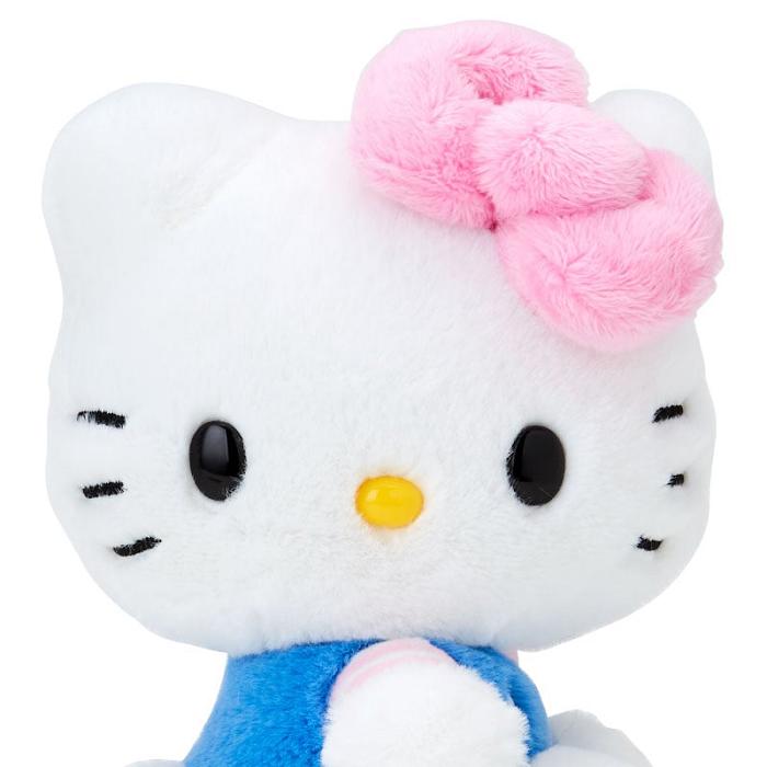 Blue / Pink Hello Kitty Hello Kitty 50th Anniv. Plush Mascot (Light Blue Overalls) | NZ_HK62786