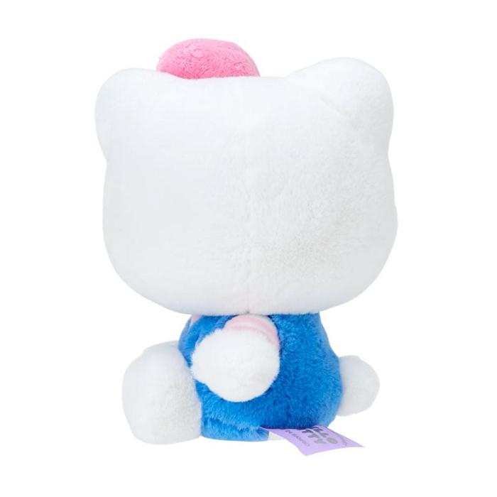 Blue / Pink Hello Kitty Hello Kitty 50th Anniv. Plush Mascot (Light Blue Overalls) | NZ_HK62786