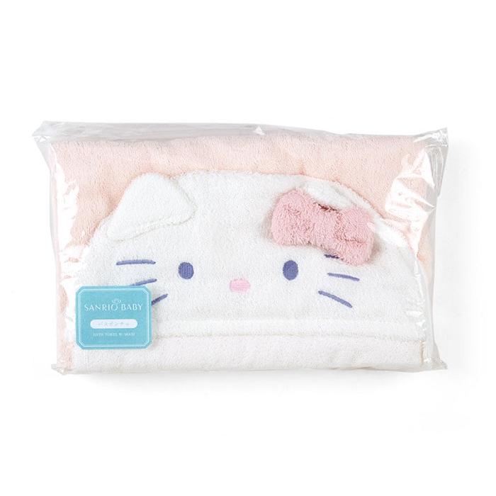 Cream Hello Kitty Sanrio Baby Hello Kitty Hooded Bath Wrap | NZ_HK59479