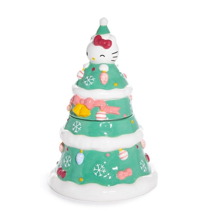 Green Hello Kitty Hello Kitty Ceramic Holiday Tree Cookie Jar | NZ_HK47829