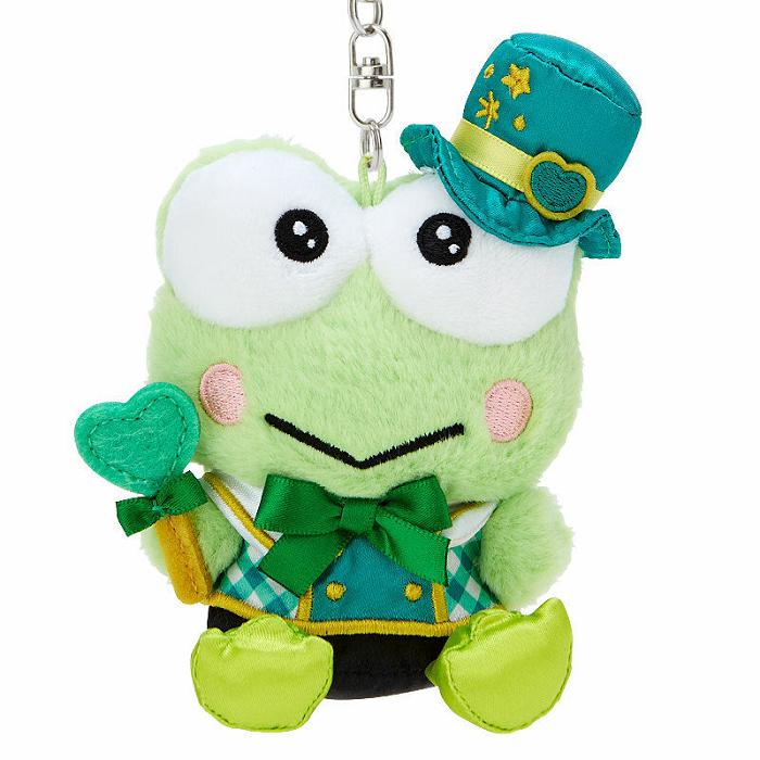 Green Hello Kitty Keroppi Plush Mascot Keychain (Love You More Series) | NZ_HK97117