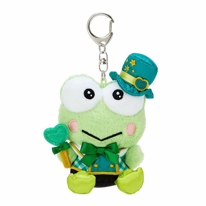 Green Hello Kitty Keroppi Plush Mascot Keychain (Love You More Series) | NZ_HK97117