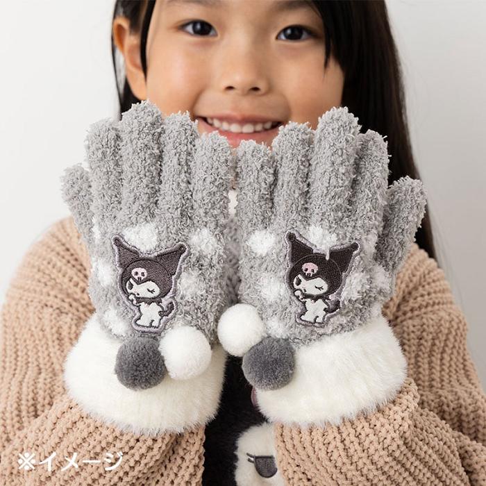 Grey / White Hello Kitty Kuromi Kids Cozy Gloves | NZ_HK40314