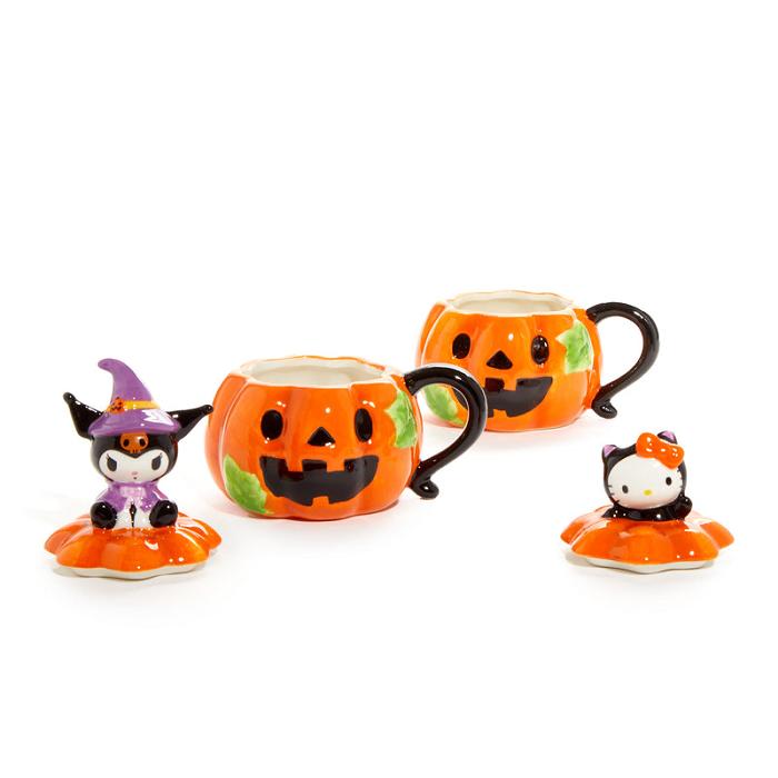 Orange Hello Kitty Hello Kitty and Kuromi Pumpkin Ceramic Mugs Gift Set | NZ_HK13624