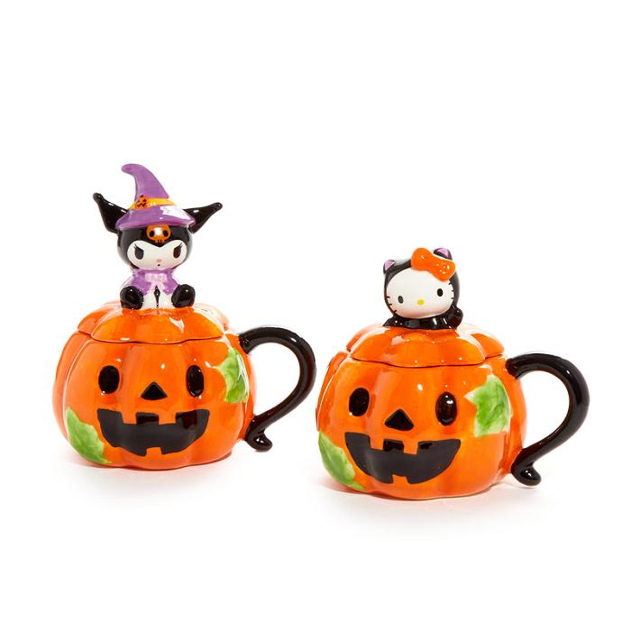 Orange Hello Kitty Hello Kitty and Kuromi Pumpkin Ceramic Mugs Gift Set | NZ_HK13624