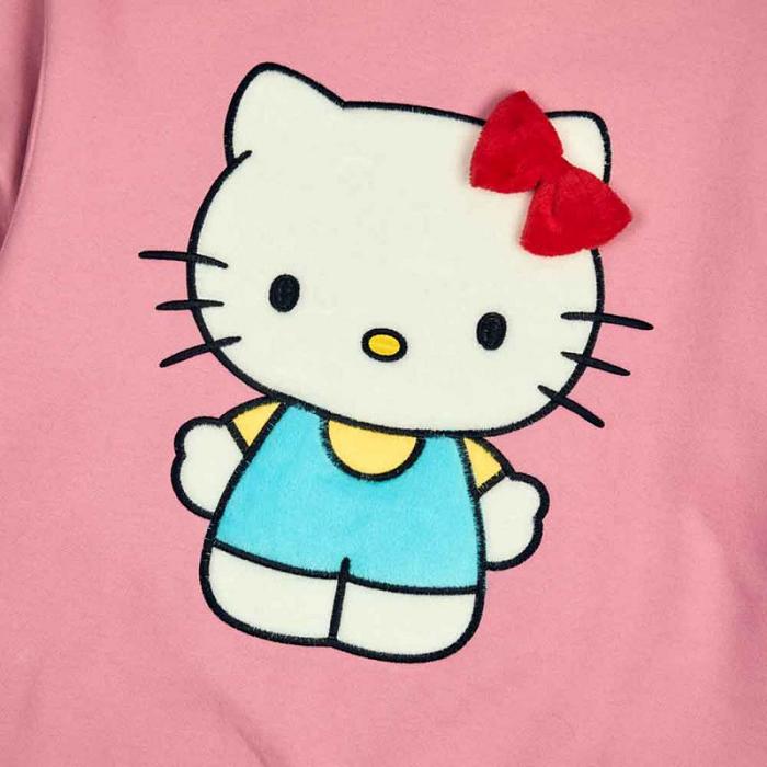 Pink Hello Kitty Hello Kitty 3D Bow Oversized Pink Sweatshirt | NZ_HK23085