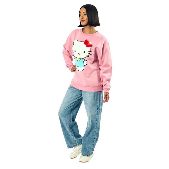 Pink Hello Kitty Hello Kitty 3D Bow Oversized Pink Sweatshirt | NZ_HK23085