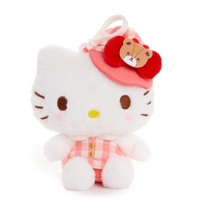 Pink Hello Kitty Hello Kitty Plush Mascot Clip (Gingham Cap Series) | NZ_HK47110