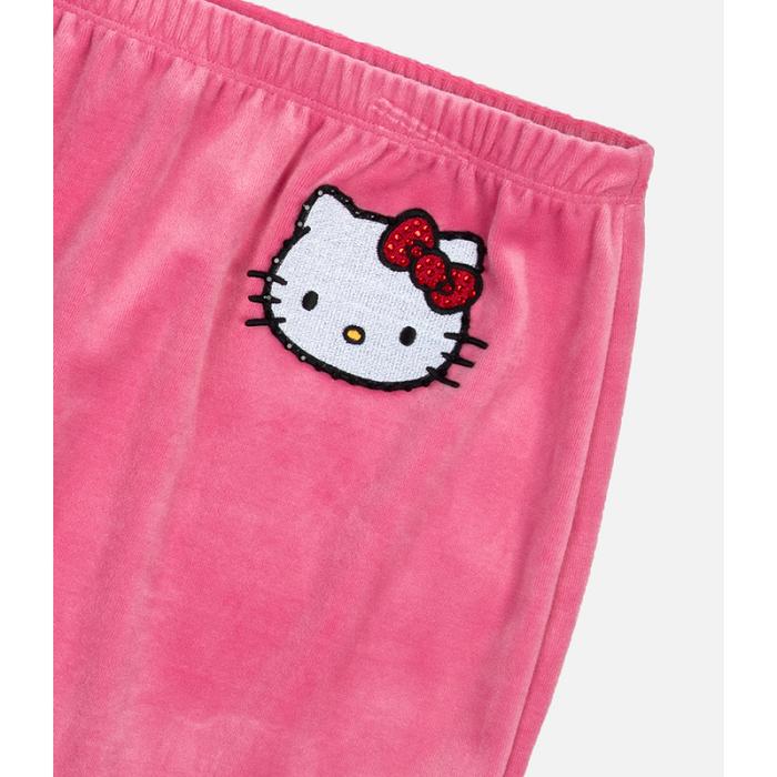 Pink Hello Kitty Hello Kitty x Dumbgood Pink Velour Mini Skirt (50th Anniv.) | NZ_HK56207