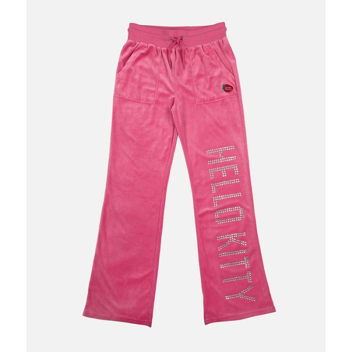 Pink Hello Kitty Hello Kitty x Dumbgood Velour Track Pants (50th Anniv.) | NZ_HK28552