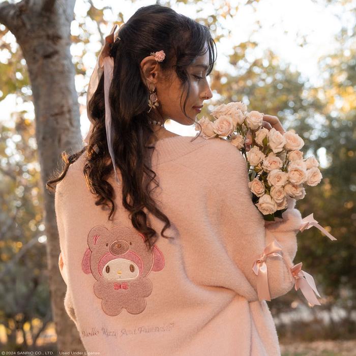 Pink Hello Kitty My Melody Cozy Kuma JapanLA Cardigan | NZ_HK46511