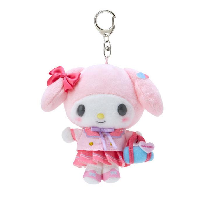 Pink Hello Kitty My Melody Plush Mascot Keychain (Sanrio Academy Series) | NZ_HK14436