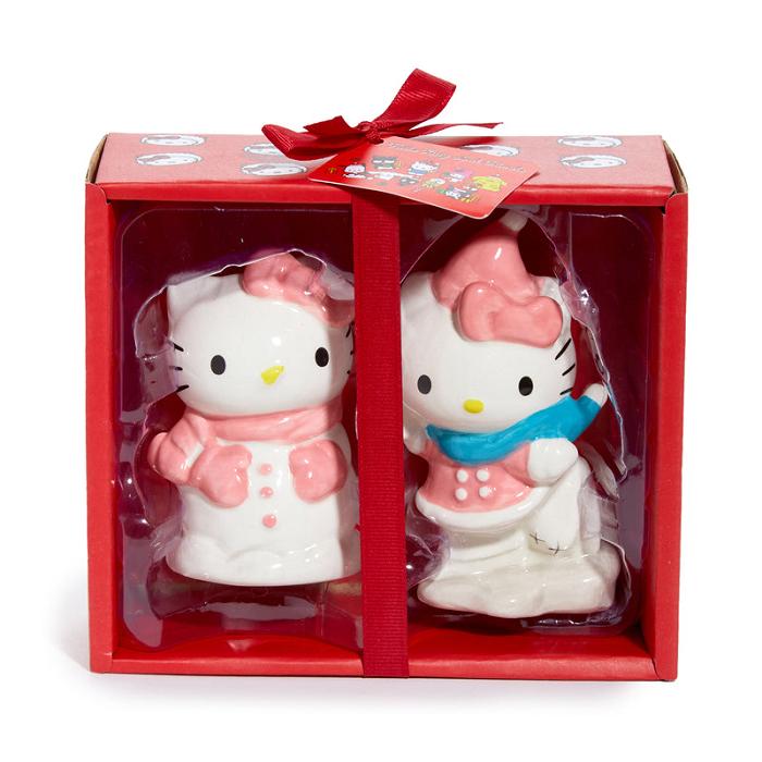 Pink / Blue Hello Kitty Hello Kitty Ceramic Holiday Salt & Pepper Set (Snow Play) | NZ_HK50766