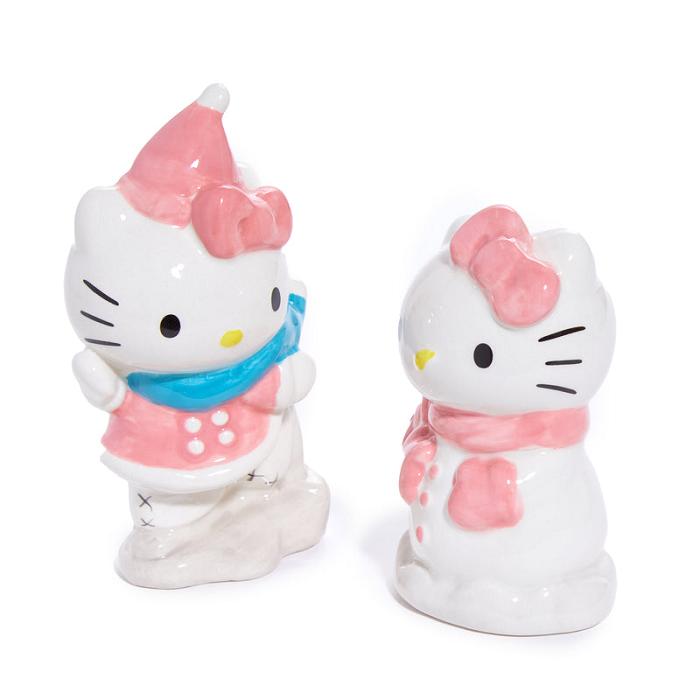 Pink / Blue Hello Kitty Hello Kitty Ceramic Holiday Salt & Pepper Set (Snow Play) | NZ_HK50766