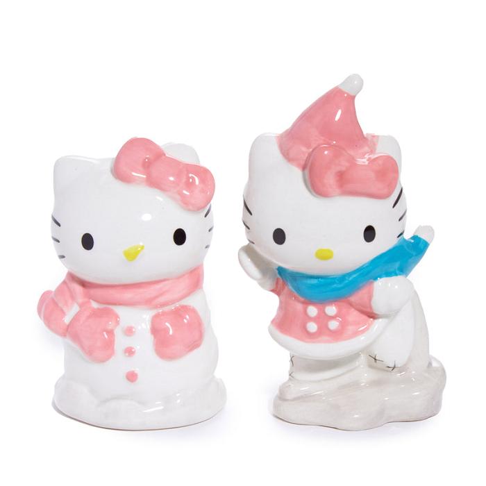 Pink / Blue Hello Kitty Hello Kitty Ceramic Holiday Salt & Pepper Set (Snow Play) | NZ_HK50766