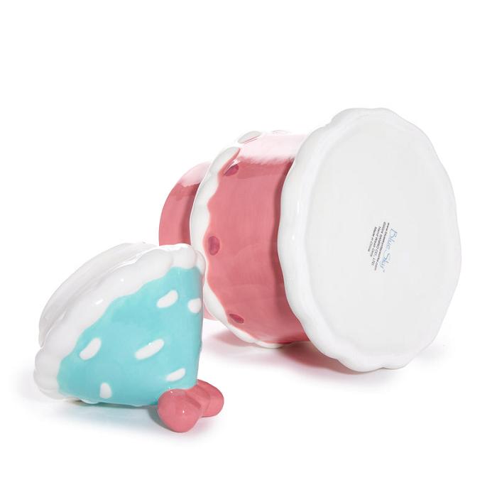 Pink / Blue Hello Kitty Hello Kitty and Cinnamoroll Ceramic Holiday Cottage Cookie Jar | NZ_HK62053