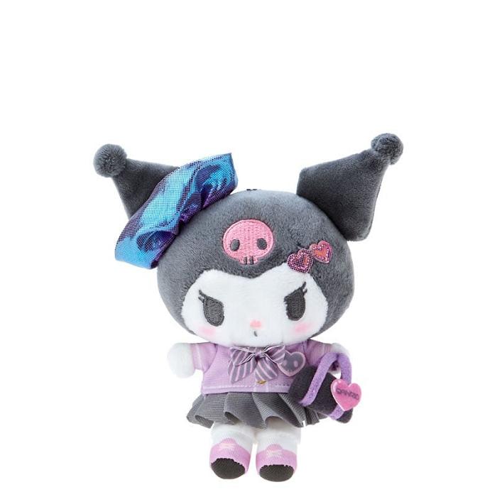 Pink / Grey Hello Kitty Kuromi Plush Mascot Keychain (Sanrio Academy Series) | NZ_HK11471