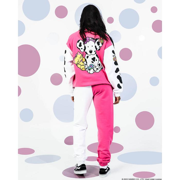 Pink / White Hello Kitty Spottie Dottie x Dumbgood Puff Print Sweatpants | NZ_HK22014