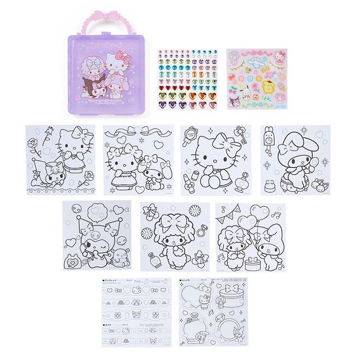 Purple Hello Kitty Sanrio Characters Mini Coloring & Sticker Set | NZ_HK68262