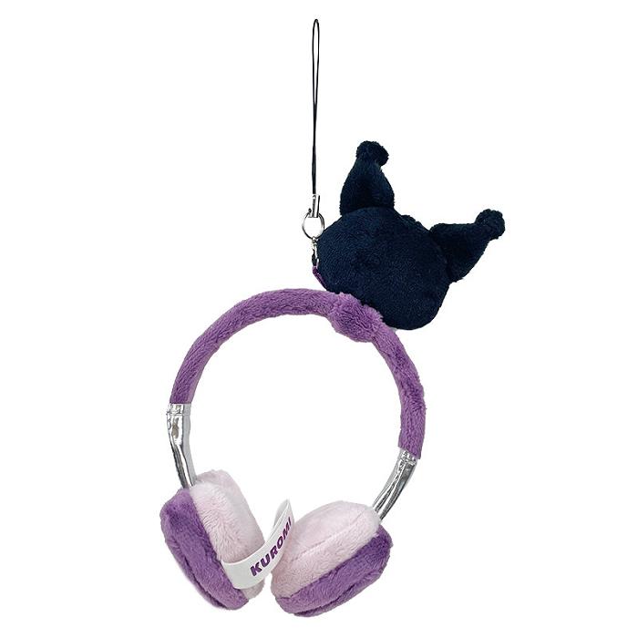 Purple / Black Hello Kitty Kuromi Plush Headphones Bag Charm | NZ_HK17657