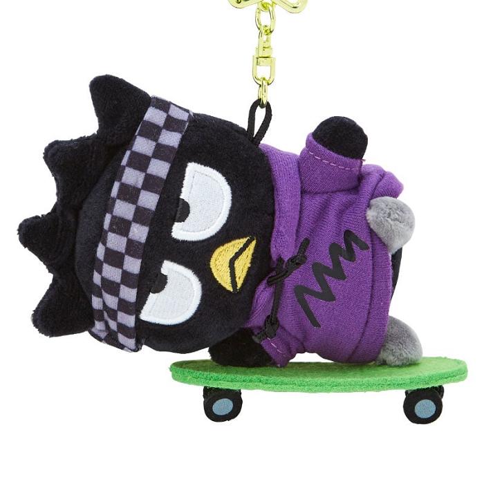 Purple / Green Hello Kitty Badtz-maru Plush Mascot Keychain (Sk8r Squad Series) | NZ_HK74584